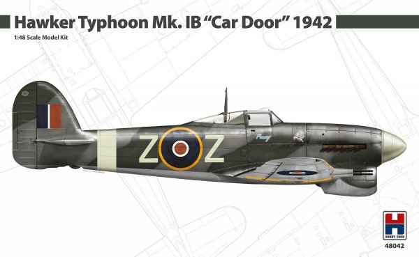 Hobby 2000 48042 Hawker Typhoon Mk. IB "Car Door" 1942 ( Hasegawa + CARTOGRAF + MASKI ) 1/48