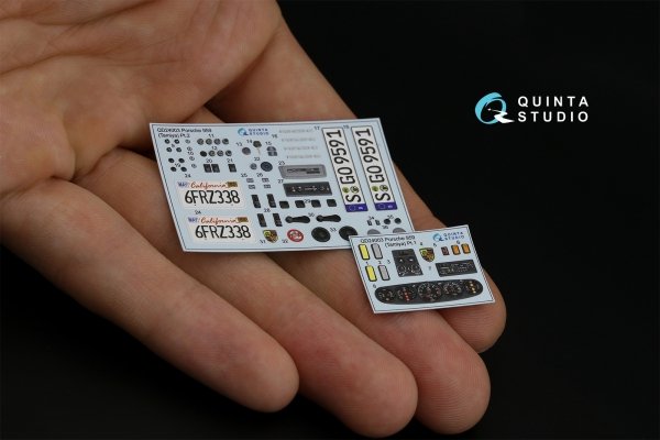 Quinta Studio QDS-24003 Porsche 959 3D-Printed &amp; coloured Interior on decal paper (Tamiya) (Small version) 1/24