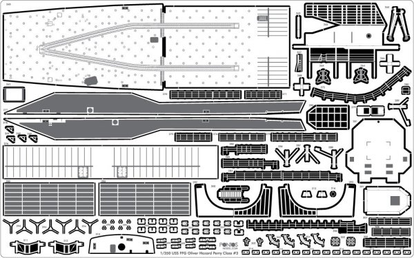 Pontos 37019F1 USS FFG Oliver Hazard Perry Class Long Hull Detail Up Set ADVANCED (1:350)