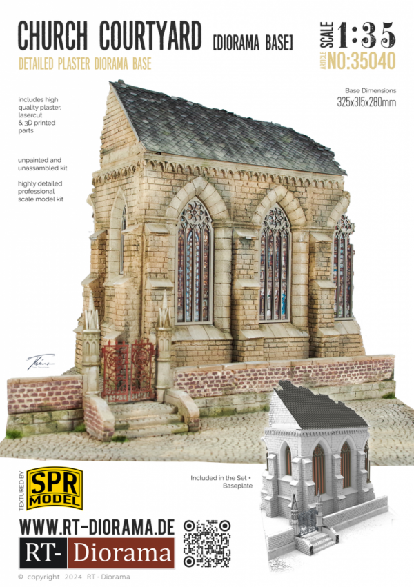 RT-Diorama 35040 Diorama Base: Church Courtyard 1/35