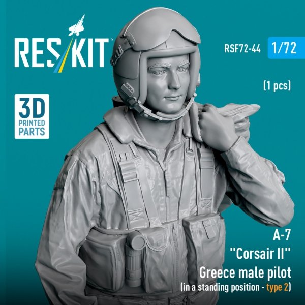 RESKIT RSF72-0044 A-7 "Corsair II" Greece male pilot (in a standing position - type 2) (1 pcs) (3D Printed) (1/72)