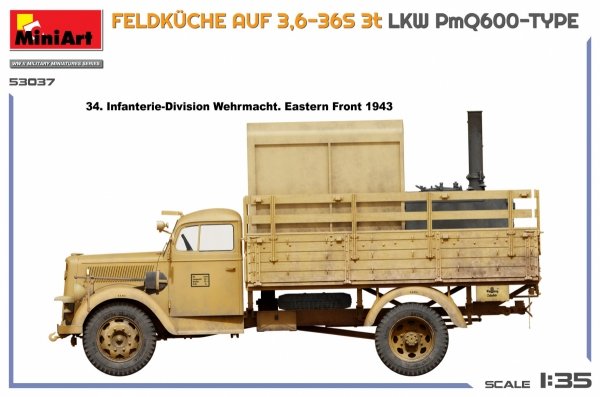 Mini Art 53037 Feldkuche Auf 3,6-36S 3t LKW PmQ600-Type 1/35