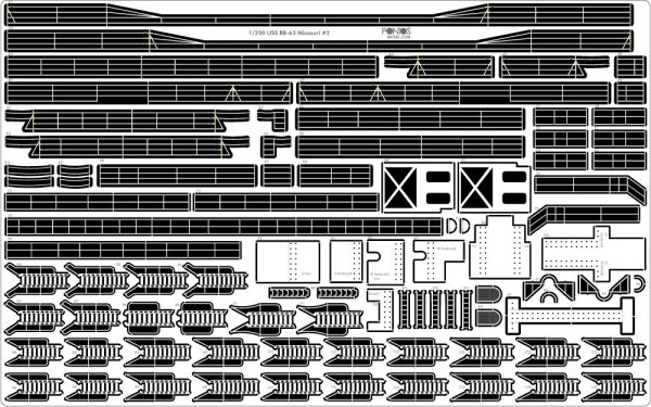 Pontos 23005F1 USS BB-61 Iowa 1944 Detail Up Set (20B Deck Blue stained wooden deck) (1:200)