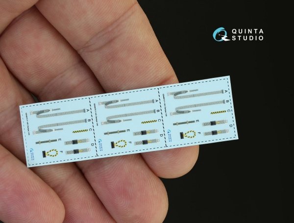 Quinta Studio QD48070 F-14D 3D-Printed &amp; coloured Interior on decal paper (for Tamiya kit) 1/48
