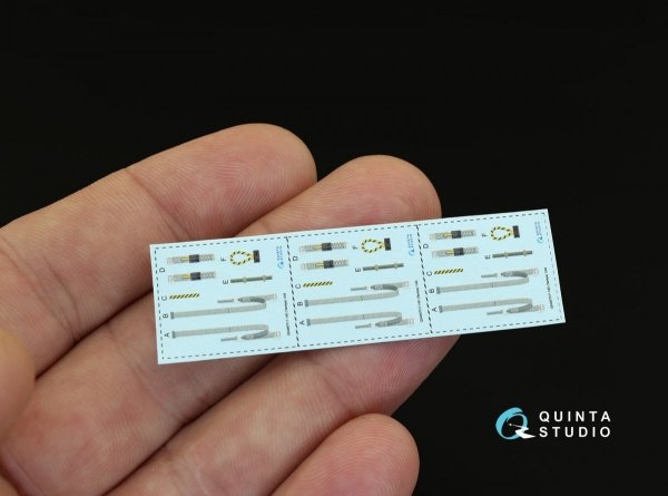 Quinta Studio QD48070 F-14D 3D-Printed &amp; coloured Interior on decal paper (for Tamiya kit) 1/48