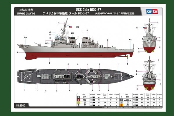 Hobby Boss 83410 USS Cole DDG-67 1/700