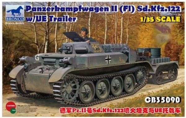 Bronco CB35090 Panzerkampfwagen II (Fl) Sd.Kfz. 122 w/UE Trailer