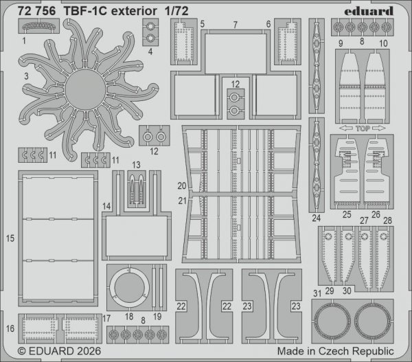 Eduard 72756 Grumman TBF-1 C - Exterior Set (for Hobby Boss Kits) 1/72