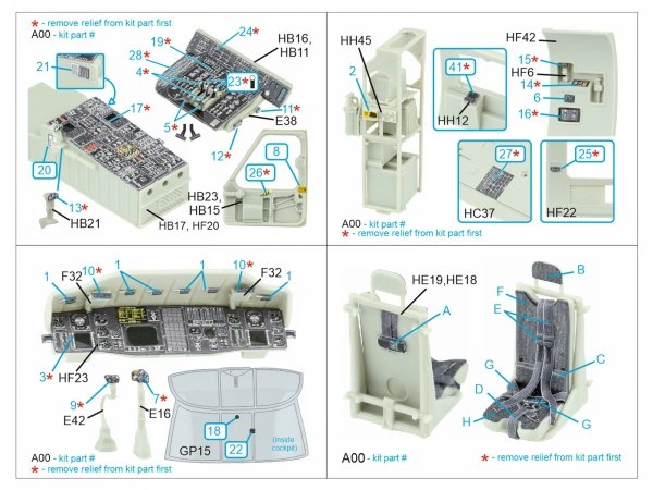 Quinta Studio QD35165 HH-60H Rescue Hawk 3D-Printed &amp; coloured Interior on decal paper (Kitty Hawk) 1/35