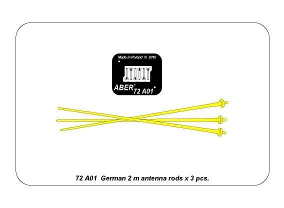 Aber 72A01 Niemieckie 2m anteny 3 szt. / German 2m antennas x3 pcs 1/72