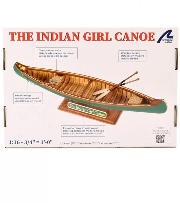 ARTESANIA LATINA 19000 Indian Girl Canoe 1/16