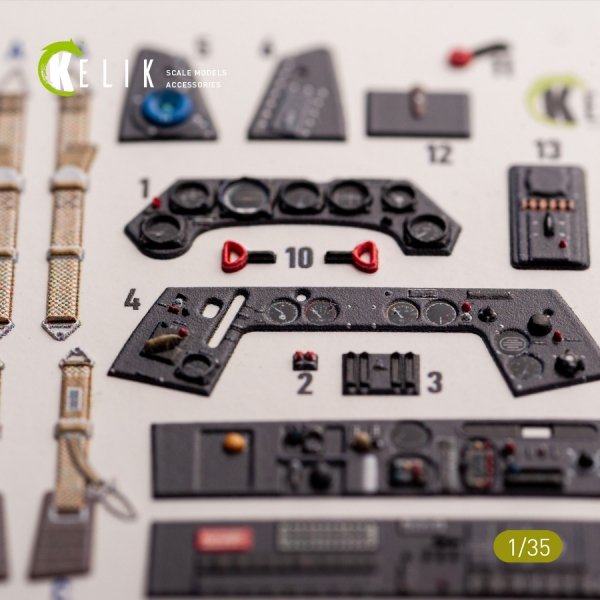 KELIK K35041 FW-190A-6 - interior 3D decals for Border Models kit 1/35