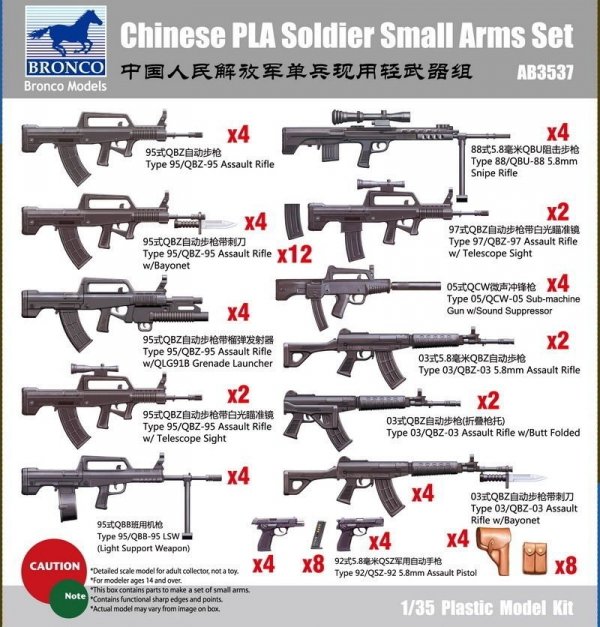 Bronco AB3537 Chinese PLA Soldier Small Arms Set 1/35
