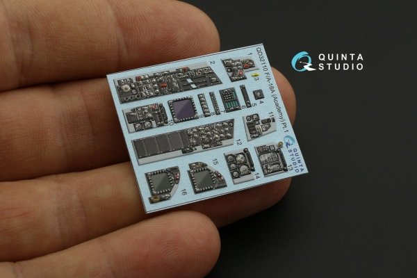 Quinta Studio QDS-32110 F/A-18A 3D-Printed &amp; coloured Interior on decal paper (Academy) (Small version) 1/32