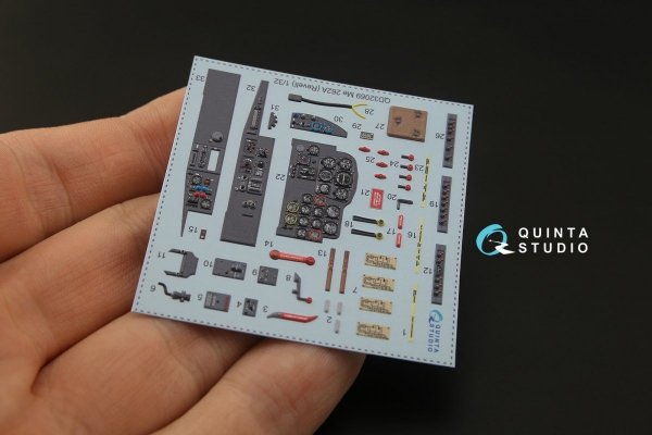 Quinta Studio QD32069 Me 262A 3D-Printed &amp; coloured Interior on decal paper (Revell) 1/32