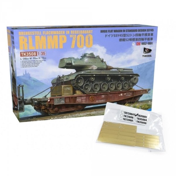 T-Model TK3508-SP Drehgestell Flachwagen in Regelbauart RLMMP 700 w/ PE Parts (Tank not included) 1/35