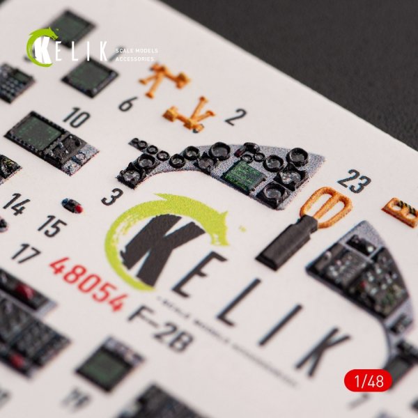 Kelik K48054 JASDF F-2B interior 3D decals for Hasegawa kit (1/48)