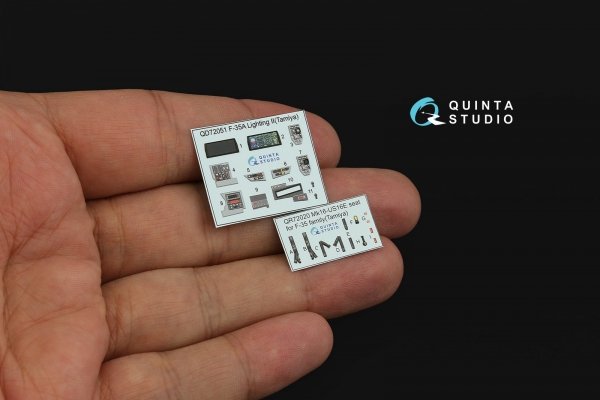 Quinta Studio QD72051 F-35A Lighting II 3D-Printed &amp; coloured Interior on decal paper (Tamiya) 1/72