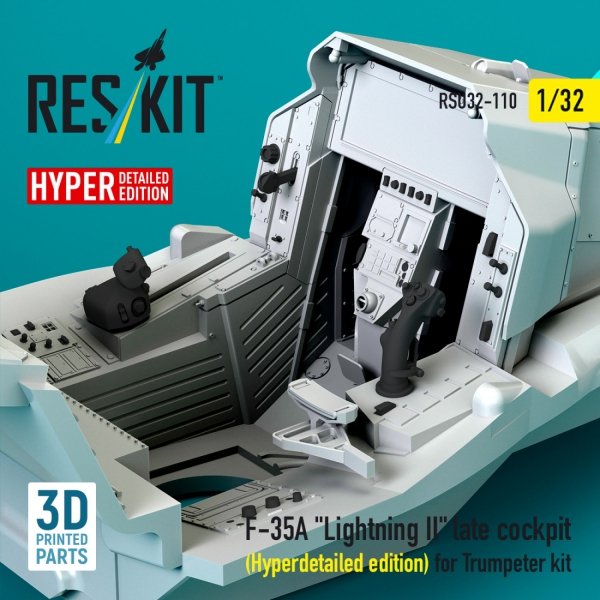 RESKIT RSU32-0110 F-35A "Lightning II" late cockpit (Hyperdetailed edition) for Trumpeter kit (3D Printed) 1/32