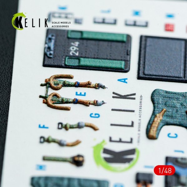 Kelik K48042 Harrier GR1/GR3 interior 3D decals for Kinetic kit (1/48)