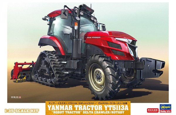 Hasegawa 66112 Yanmar Tractor YT5113A "Robot Tractor" Delta Crawler / Rotary 1/35