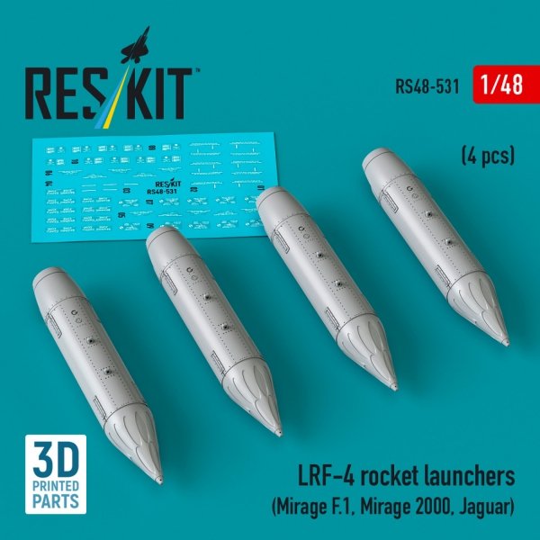 RESKIT RS48-0531 LRF-4 rocket launchers (4 pcs) (3D Printed) 1/48