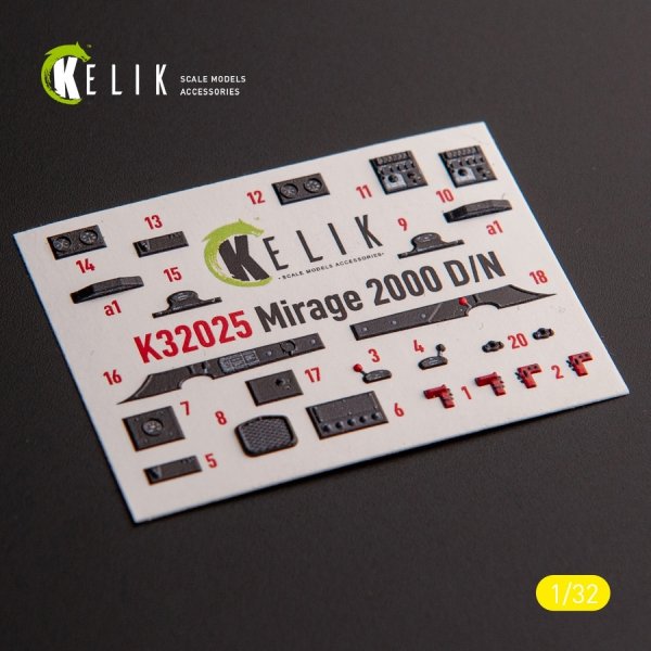 Kelik K32025 Mirage 2000D/N - interior 3D decals for Kitty Hawk/Zimi models kit 1/32