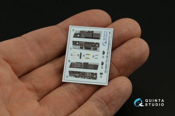 Quinta Studio QDS+48347 FA-18D late 3D-Printed coloured Interior on decal paper (Hasegawa) (with 3D-printed resin parts) (Small version) 1/48