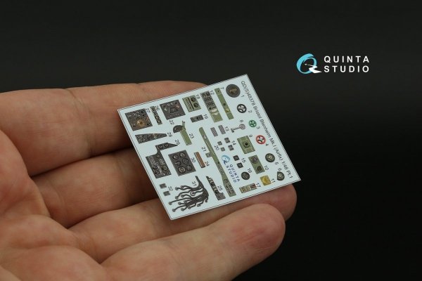 Quinta Studio QDS-48378 Bristol Blenheim Mk.I 3D-Printed &amp; coloured Interior on decal paper (Airfix) (Small version) 1/48