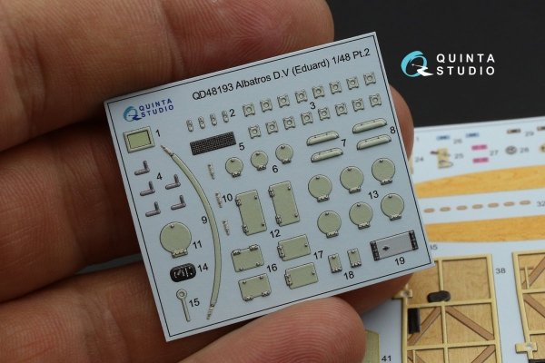 Quinta Studio QD48193 Albatros D.V 3D-Printed &amp; coloured Interior on decal paper (Eduard) 1/48