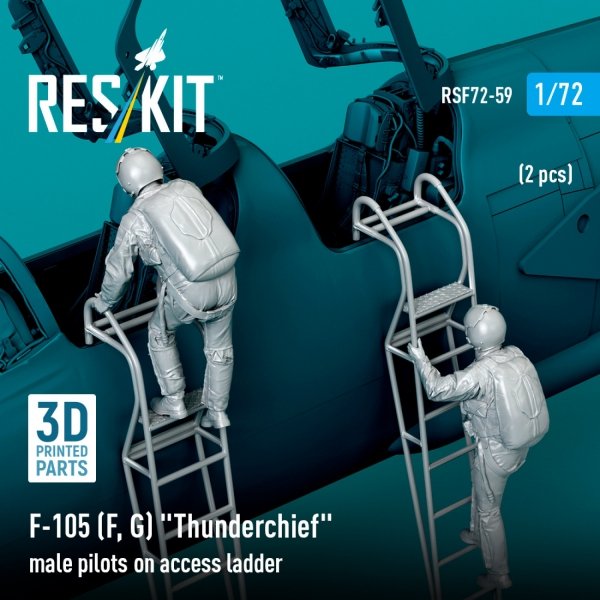 RESKIT RSF72-0059 F-105 (F, G) "Thunderchief" male pilots on access ladder (2 pcs) (3D Printed) (1/72)