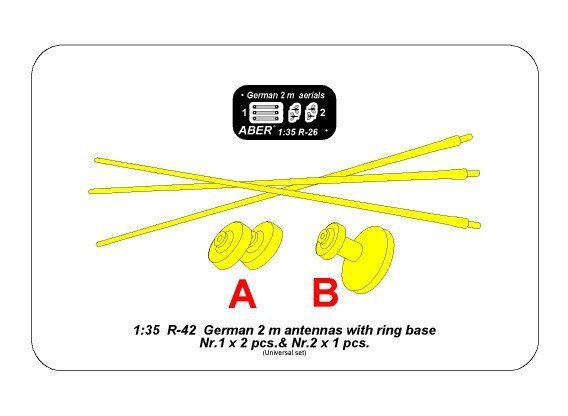 Aber R-42 German 2m aerials with ring base (set of 3 pcs,)