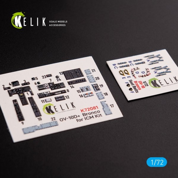KELIK K72081 OV-10D+ &quot;Bronco&quot; interior 3D decals for ICM kit 1/72