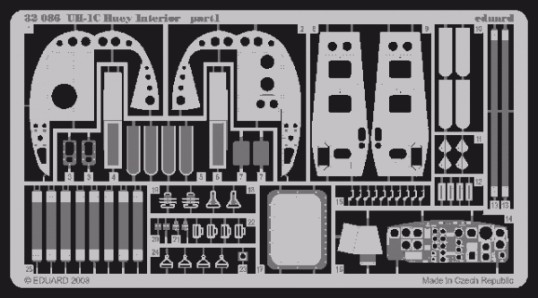 Eduard 32086 UH-1C interior 1/35 ACADEMY, MRC, ITALERI