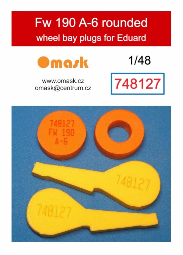 Omask 748127 Fw 190A-6 rounded wheel bay foam plugs (for Eduard) 1/48