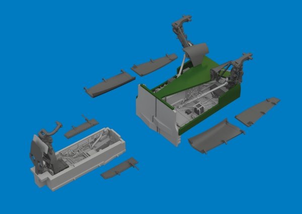 Eduard 6481165 Jaguar wheel bays &amp; undercarriage legs PRINT for AIRFIX 1/48