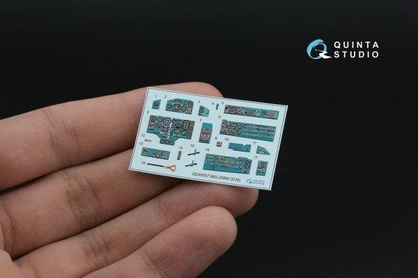 Quinta Studio QD+48557 MiG-25BM 3D-Printed &amp; coloured Interior on decal paper (ICM) (with 3D-printed resin parts) 1/48