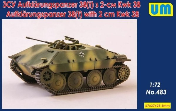 Unimodels 483 Aufklärungspanzer 38(t) with 2 cm Kwk 38 1/72