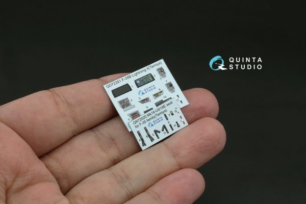 Quinta Studio QD72261 F-35B Lightning II 3D-Printed &amp; coloured Interior on decal paper (Tamiya) 1/72