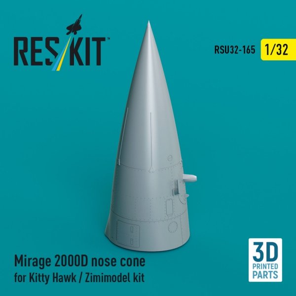 RESKIT RSU32-0165 Mirage 2000D nose cone for Kitty Hawk / Zimimodel kit (3D Printed) 1/32