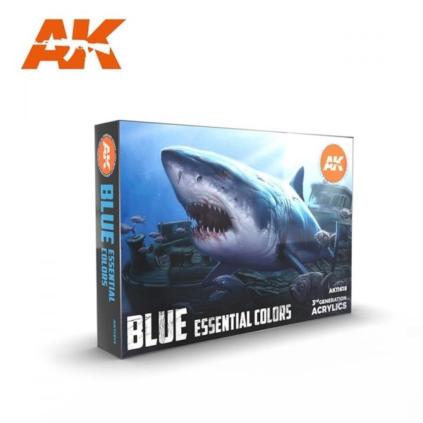 AK Interactive AK11618 BLUE ESSENTIAL COLORS 3GEN SET 6x17 ml