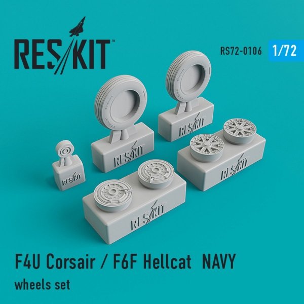 RESKIT RS72-0106 F4U &quot;CORSAIR&quot;/F6F &quot;HELLCAT&quot; NAVY WHEELS SET 1/72