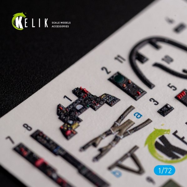 KELIK K72124 MIRAGE III CJ - interior 3D decals for SpecialHobby kit 1/72