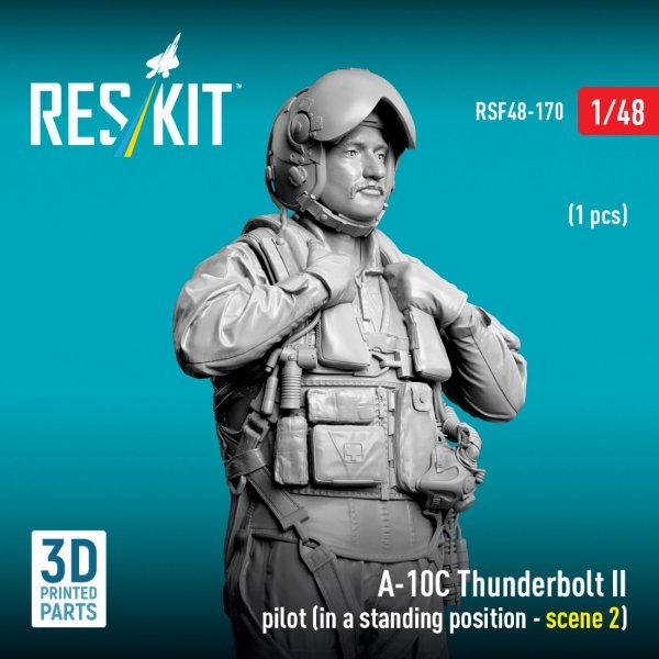 RESKIT RSF48-0170 A-10C Thunderbolt II pilot (in a standing position - scene 2) (1 pcs) (3D Printed) (1/48)