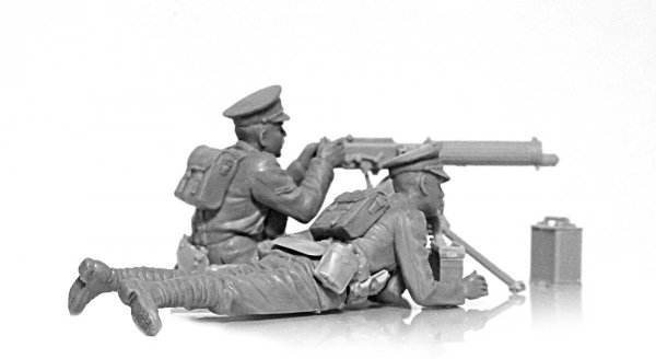 ICM 35713 WWI British Vickers MG Crew (Vickers MG &amp; 2 figures) 1/35