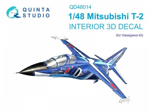Quinta Studio QD48014 Mitsubishi T-2 3D-Printed coloured Interior on decal paper (Hasegawa) 1/48