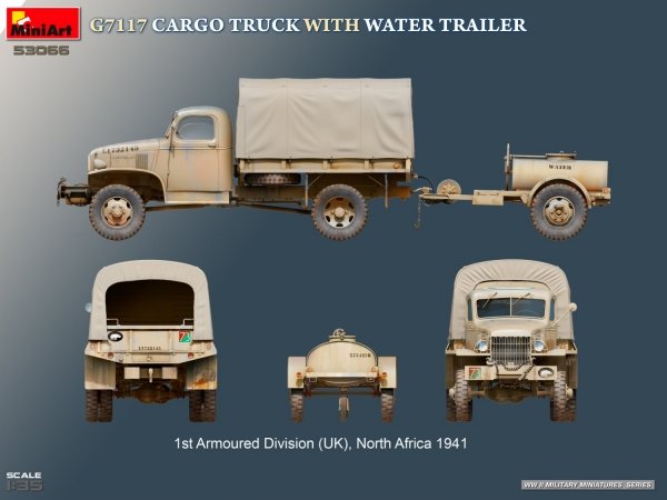 MiniArt 53066 G7117 Cargo Truck with Water Trailer 1/35