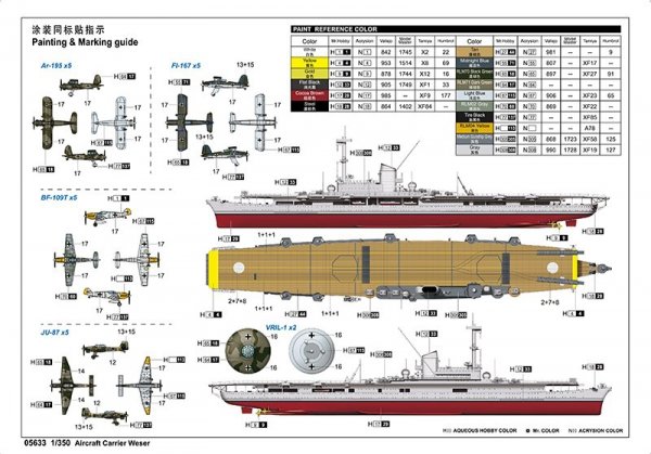 Trumpeter 05633 Aircraft Carrier Weser 1/350
