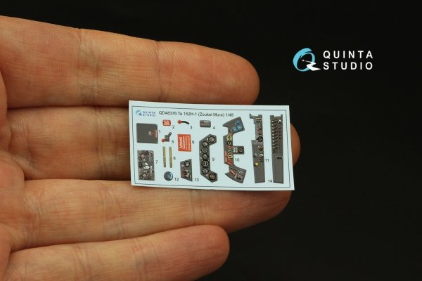 Quinta Studio QD48376 Ta 152H 3D-Printed &amp; coloured Interior on decal paper (Zoukei Mura) 1/48