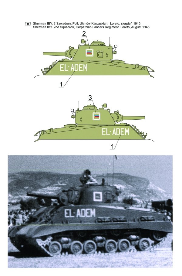 Toro 16D02 Polish Shermans vol.2 Sherman IBY / M4(105)HVSS Carpathian Lancers Regiment 2nd Polish Corps, Italy (for Tamiya 56048) 1/16